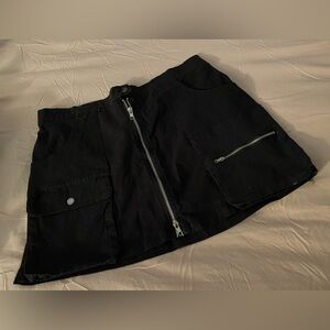 Black Cargo Skirt